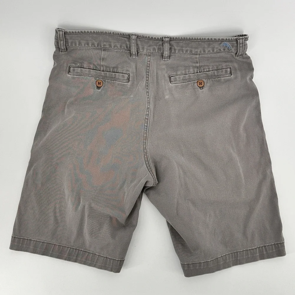 Tommy Bahama Boracay Flat Front Shorts Mens 32 Fog Gray 9.5 Inseam